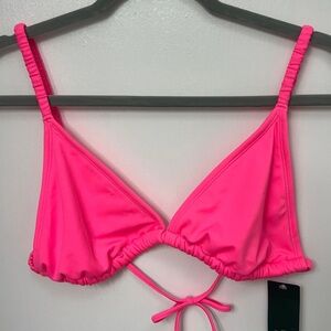 Wild Fable, Hot Pink Triangle String Bikini Top, Size XL, Removable Pads, NWT